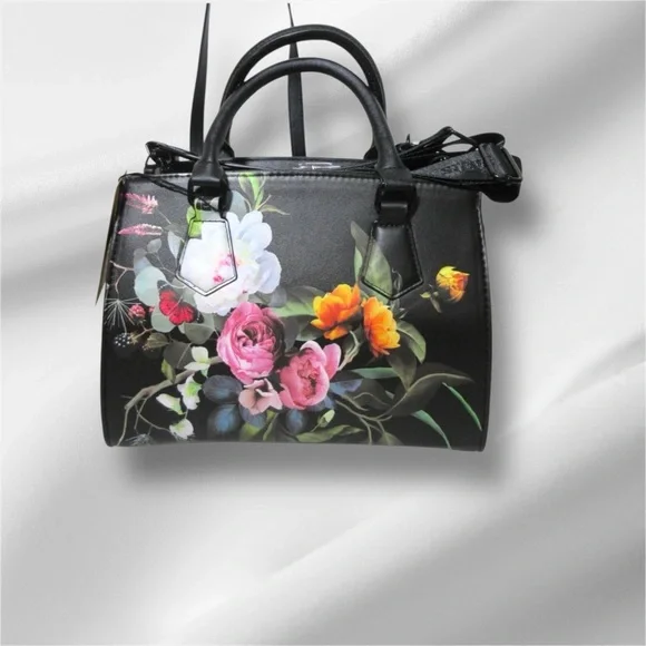 Floral Black Handbag - Picture 3 of 7